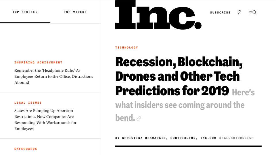 Recession, Blockchain, Drones and Other Tech Predictions for 2019