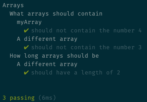 The output of nested suites