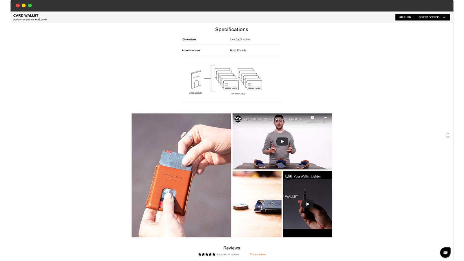 Anson Calder product page