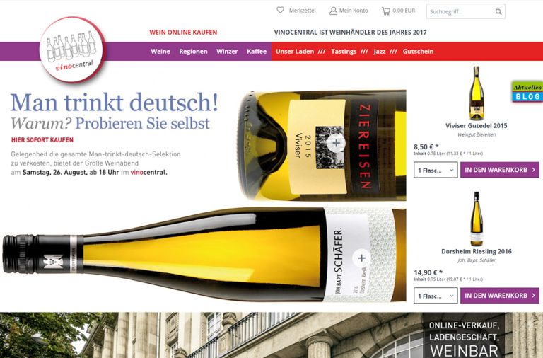 Shopware Shop Referenz: Vinocentral