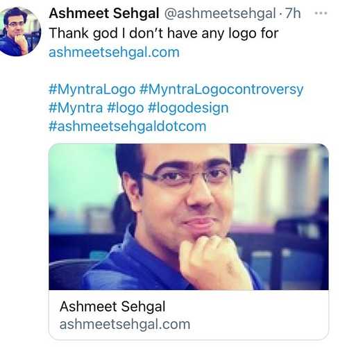 The fastest growing population gets sexually offended by a logo they “think” are a woman’s legs?

Taking offence should be declared the national hobby. Thank God we don't have any logo, oh but people can still get offended by this face, 😅

#MyntraLogo #MyntraLogocontroversy #Myntra #logo #logodesign #ashmeetsehgaldotcom