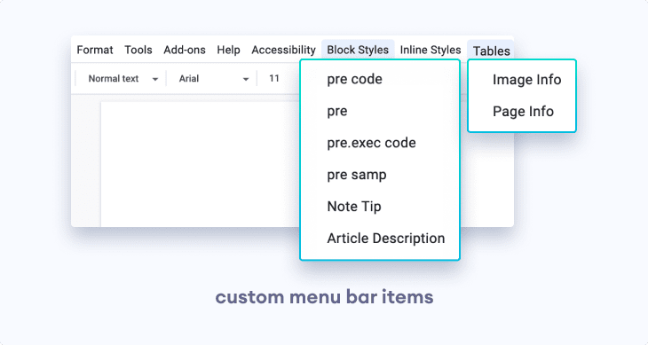 Customized Google Docs Menu Bar Customized Google Docs Menu Bar