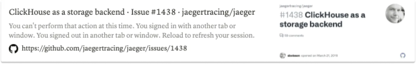 Jaeger GitHub issues