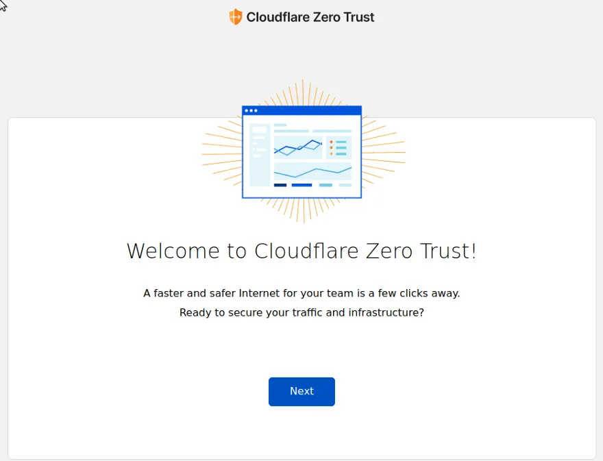 Cloudflare Zero Trust Initial Dashboard