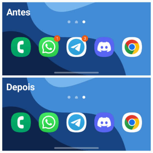 Desativar selos de ícones de aplicativos