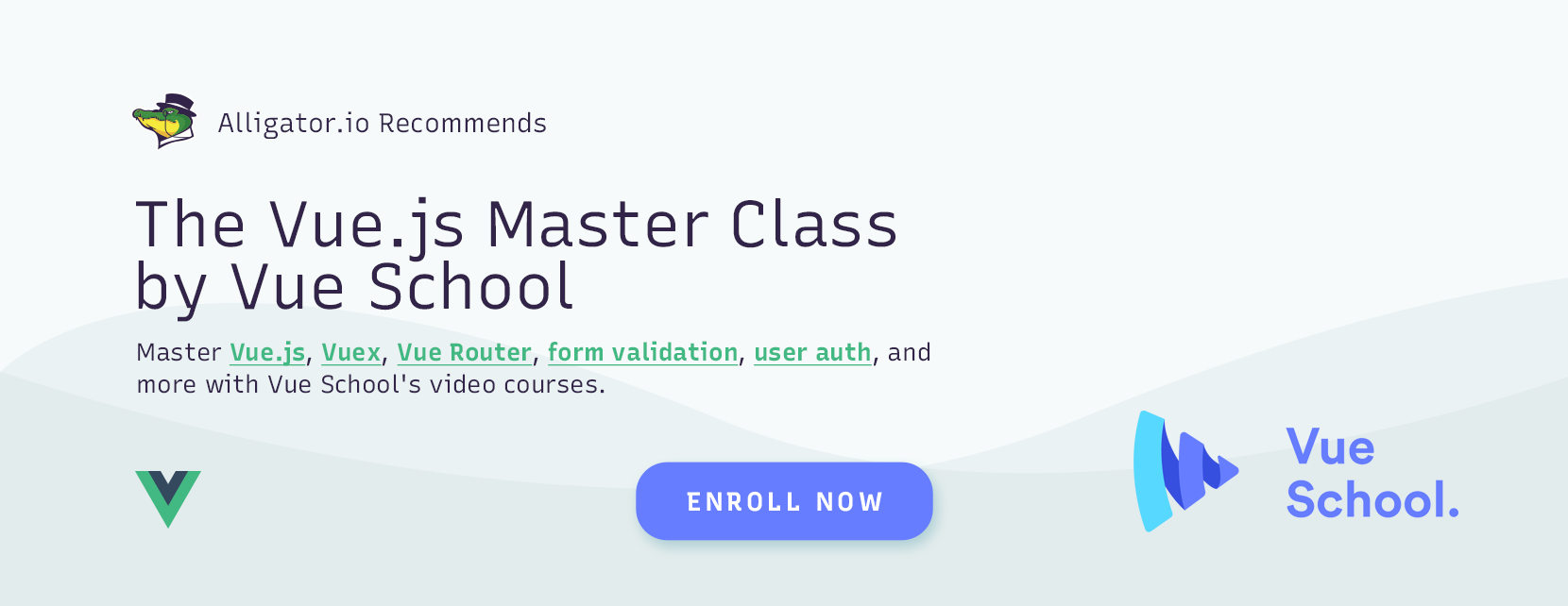 Recommended: Vue School's Vue Master class course
