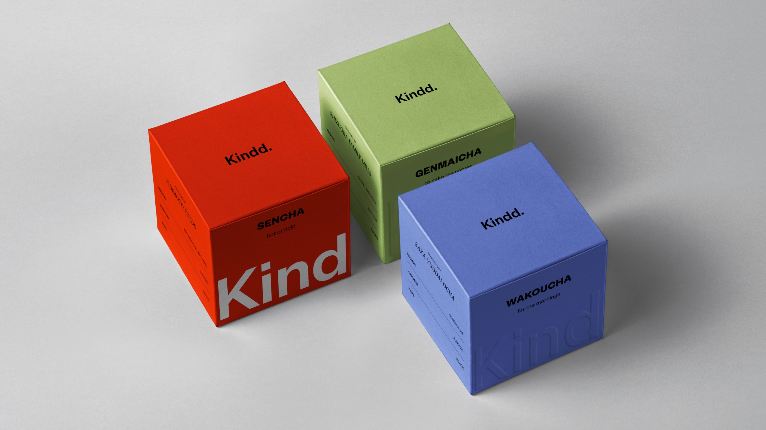Tea brand minimalistic box package design