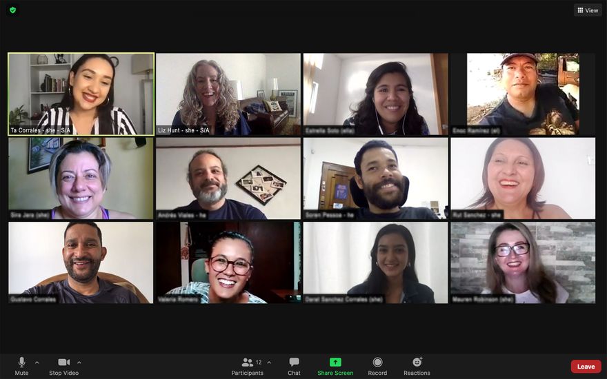 ta and liz of smith assembly facilitate an online meeting over zoom with 10 participants (6 women and 4 men)