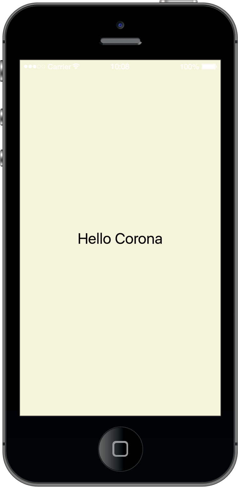 Corona 的 Hello World 程式