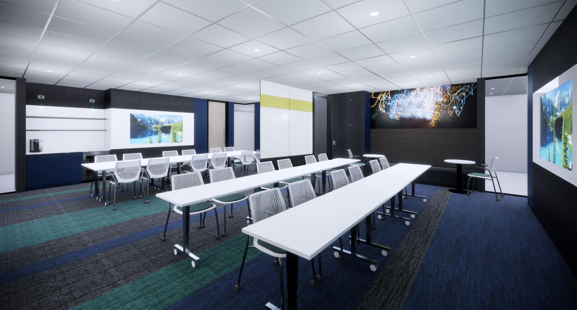 Digital rendering of component-based interior space