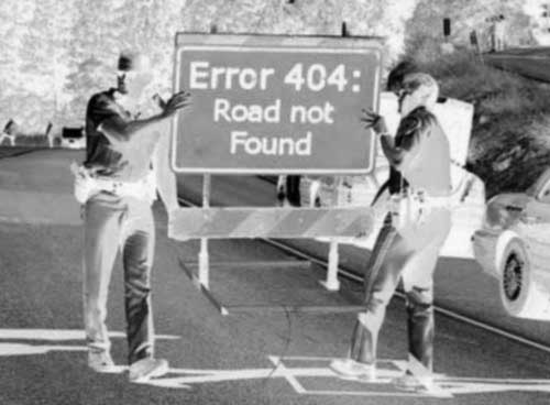 Error 404 - Road Not Found