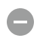 Icon showing a horizontal line on a grey circle