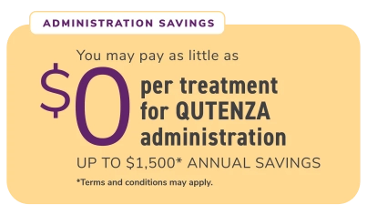 savings card, patients may pay as little as $0 for QUTENZA administration
