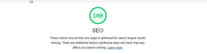 Lighthouse 100% SEO