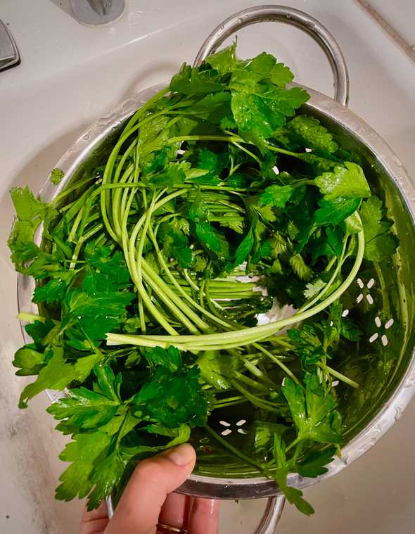 Green herbs for goddess dressing