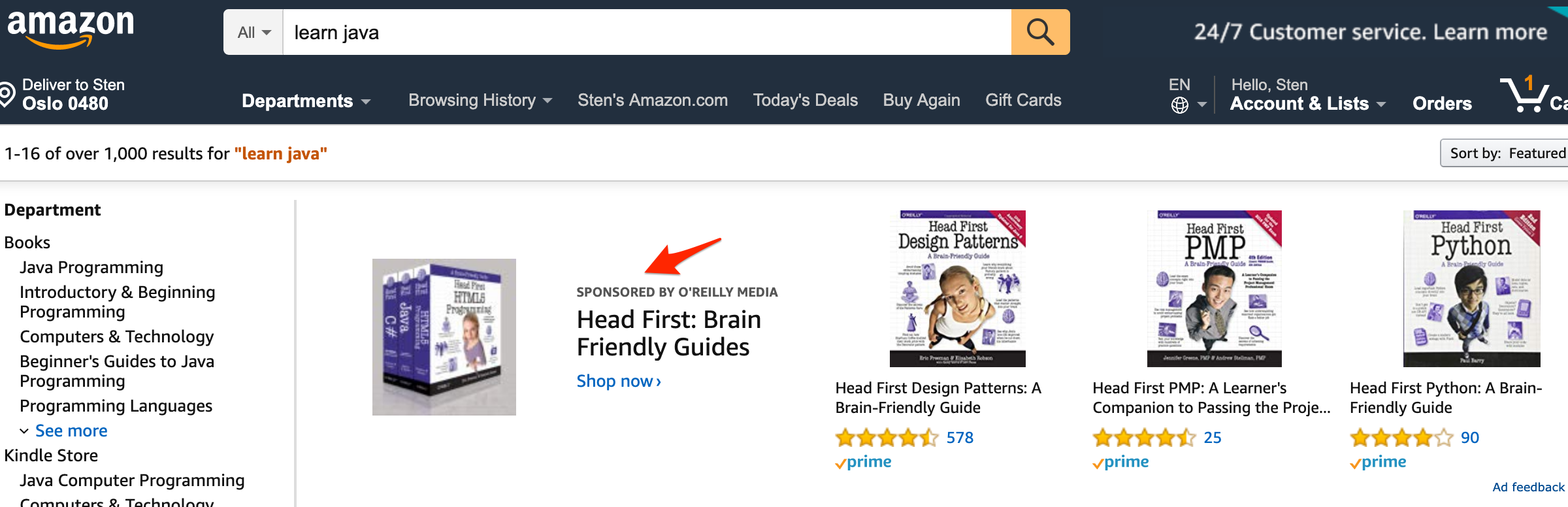 Amazon Sponsored Ad