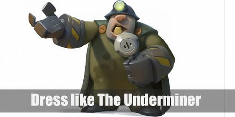 The Underminer’s clothes look very much like a miner’s uniform. He has on a yellow long-sleeved shirt, brown overalls, a brown/green cape, brown boots, a miner’s hard hat, and mechanical hands. He also loves quoting things with his retro microphone.