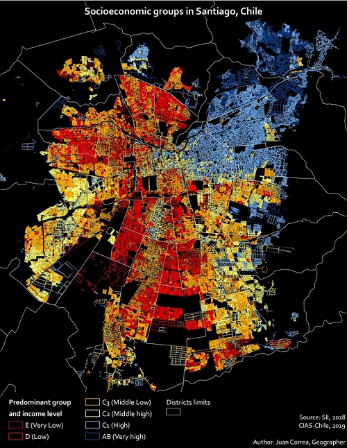Income distribution in Santiago