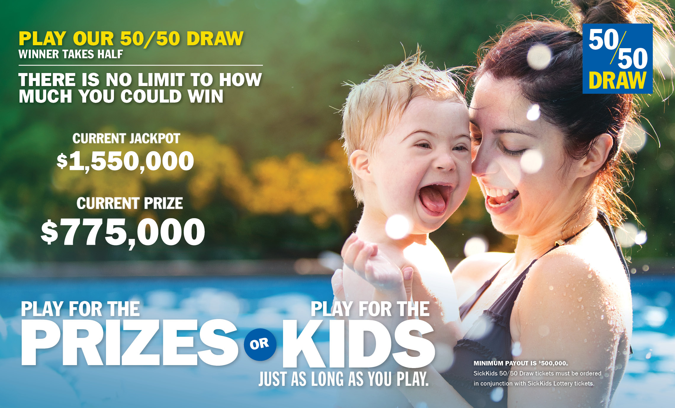 PLAY OUR 50/50 DRAW - THERE IS NO LIMIT TO HOW MUCH YOU COULD WIN