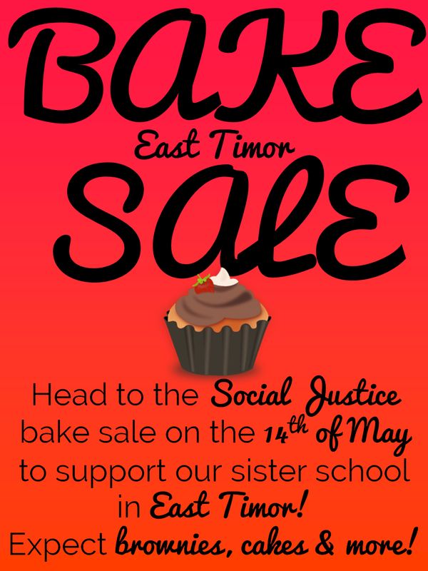 East Timor Bake Sale Red Poster