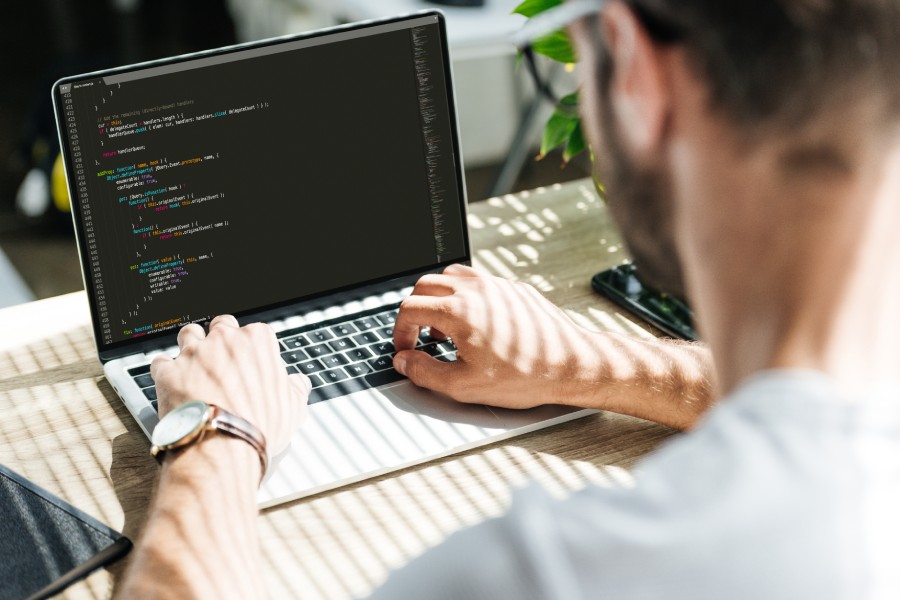 Web developer writing in CSS