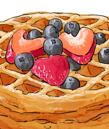 Illustration of Illustration of Waffle Cheese Bread