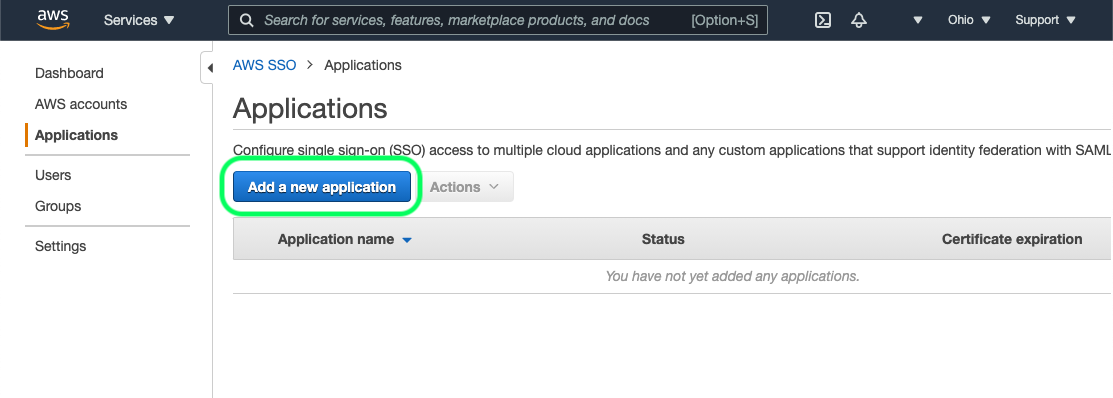 Add a new application