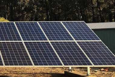 Solar panels on ground mounts