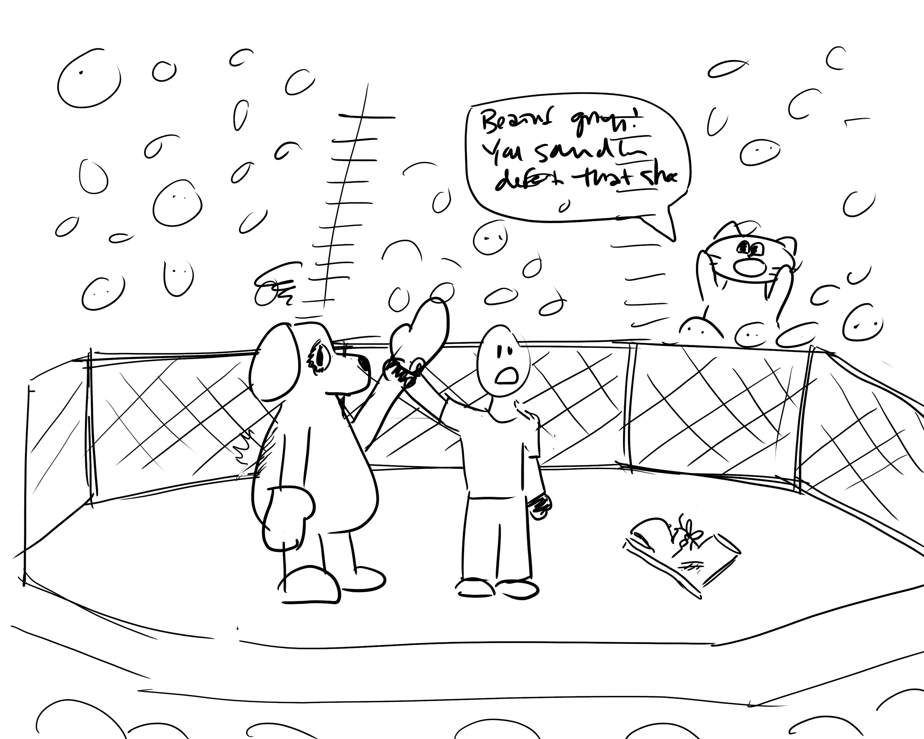 Sketch of MMA cartoon