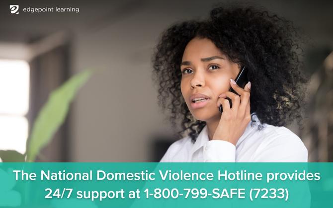 The National Domestic Violence Hotline provides 24/7 support at 1-800-799-SAFE (7233)