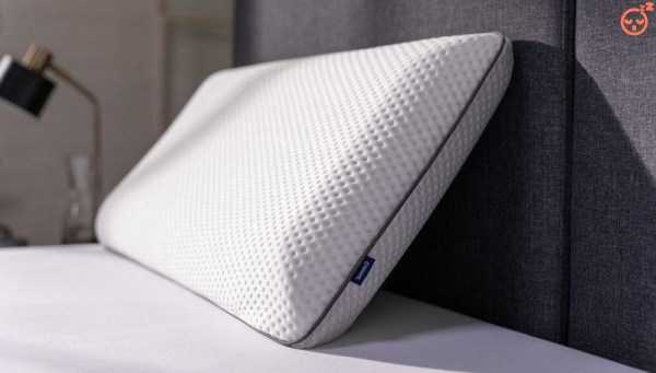 Emma microfibre pillow, propped up on bed