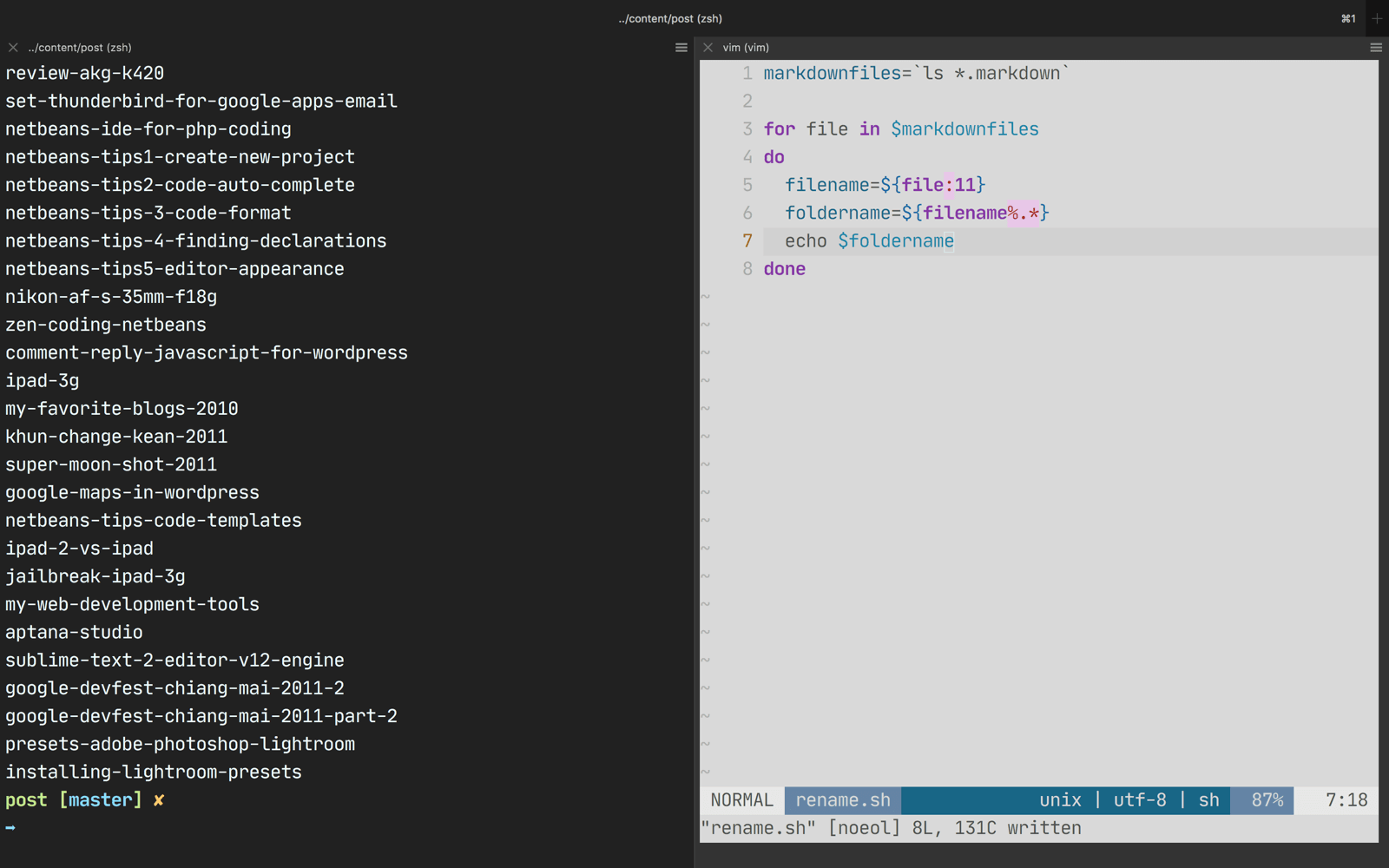remove .markdown extension
