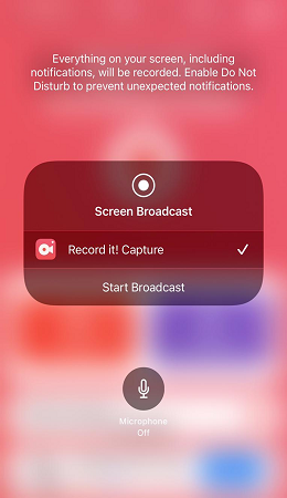 Tapping Start Broadcast