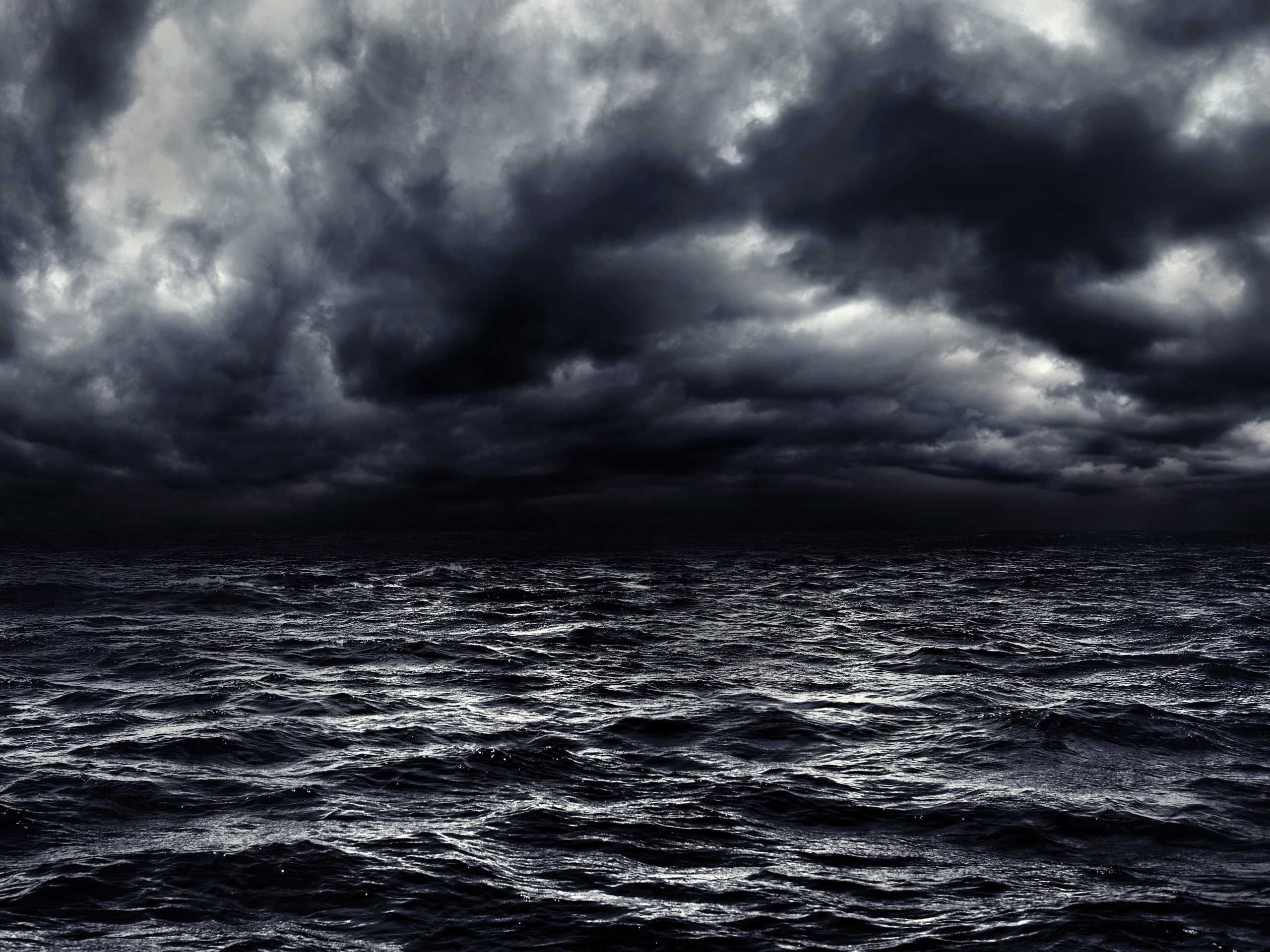 A dark stormy sea