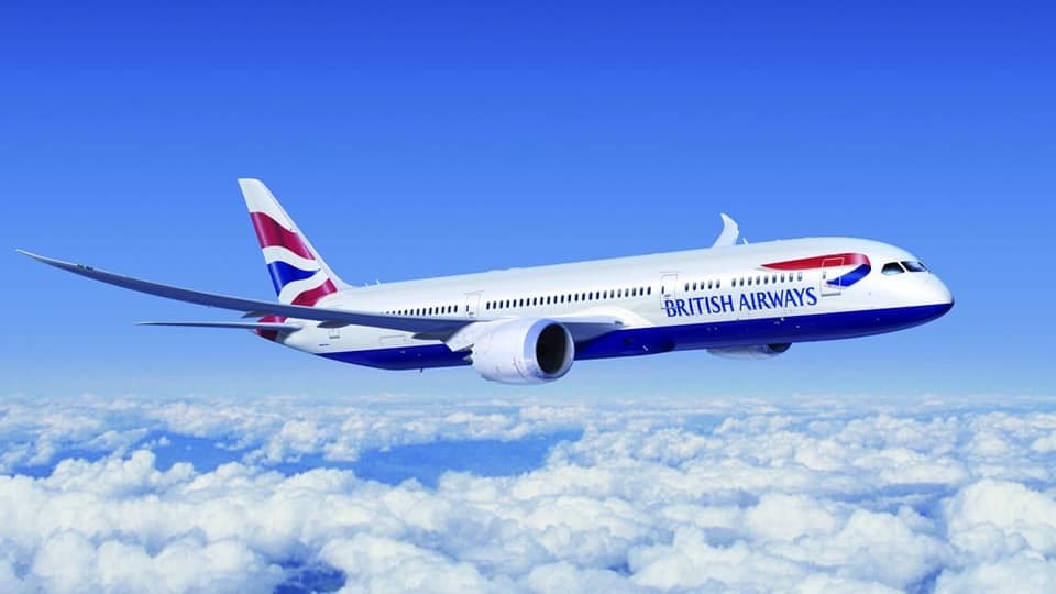British Airways branded aeroplane