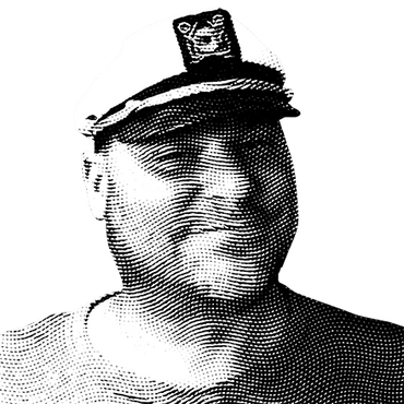 Halftone black and white image of Marky Jackson-Taulia