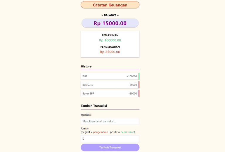 Catatan Keuangan App by Rifandani