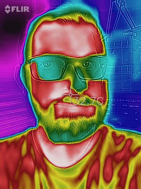 A thermal image showing my face