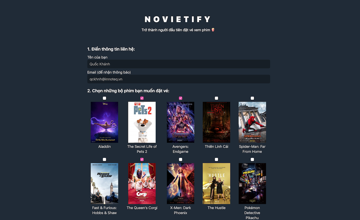 novietify screenshot