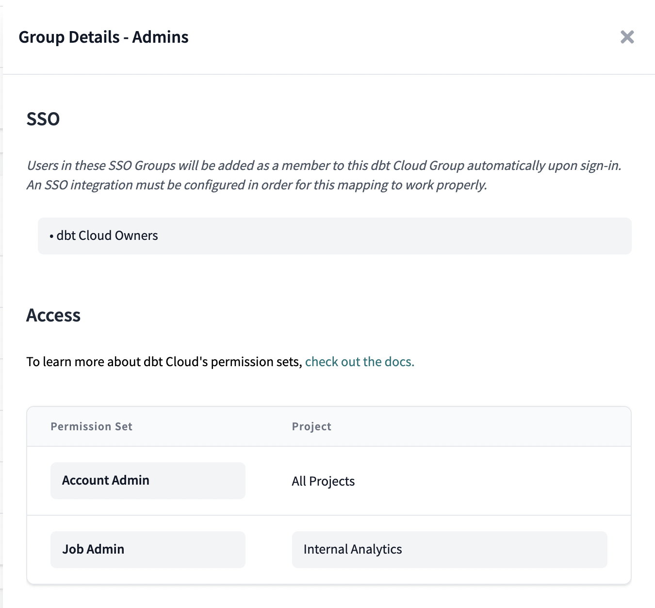 Configuring permissions for the Admins group