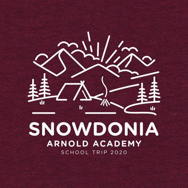 School trip hoodie design an illustrated outdoors scene