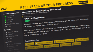JavaScript Course Dashboard