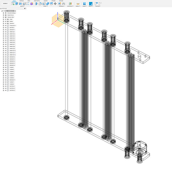 CAD sketch of multi roller