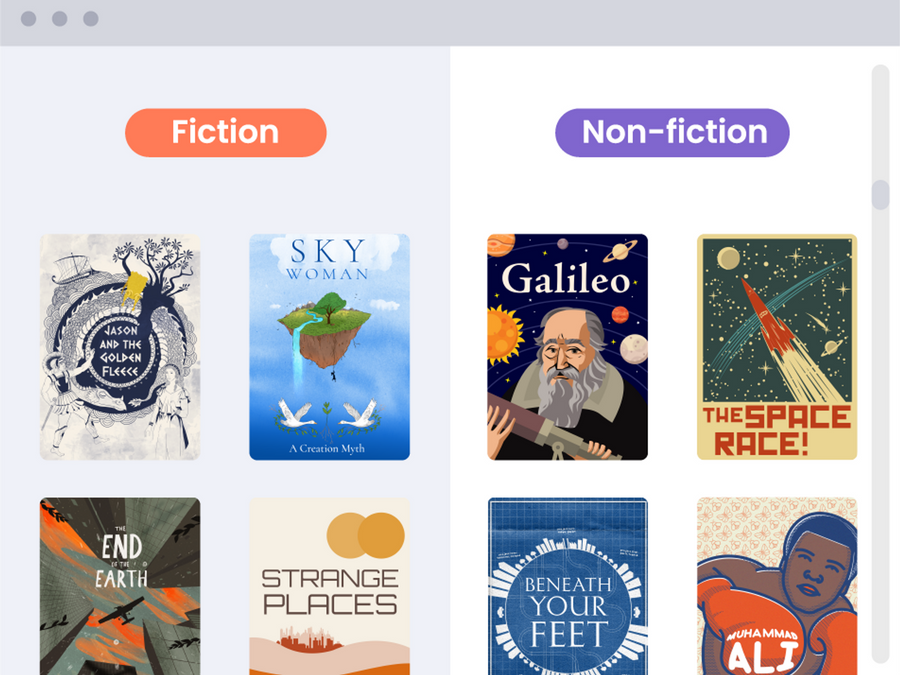 Original fiction and non-fiction topics on Bedrock Learning