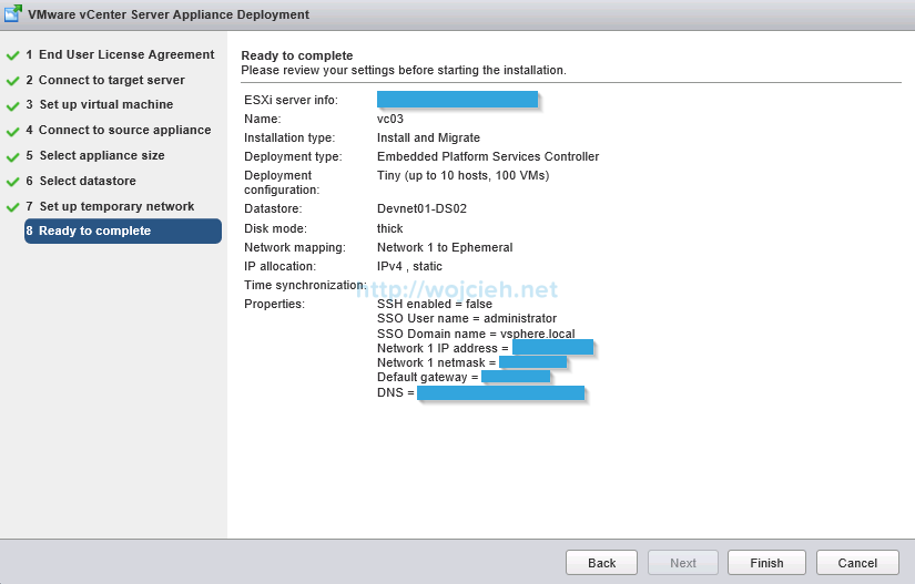 Upgrade vCenter Server Appliance from version 5 to version 6 - 13