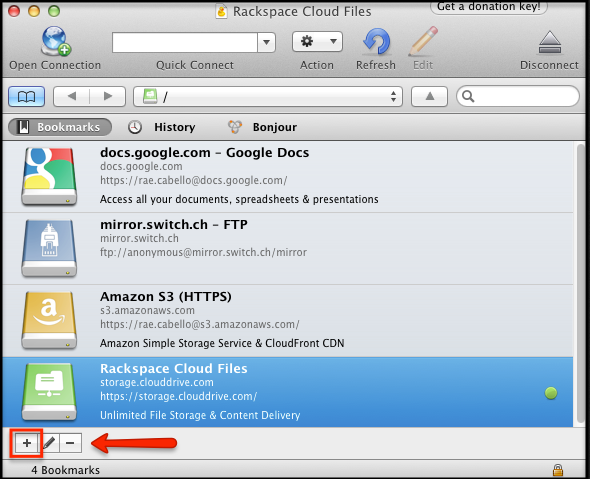 rackspace cloud files cyberduck
