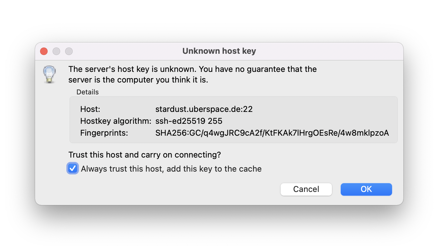 checking the host key