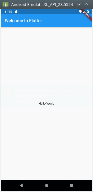 Aplikasi hello world Flutter