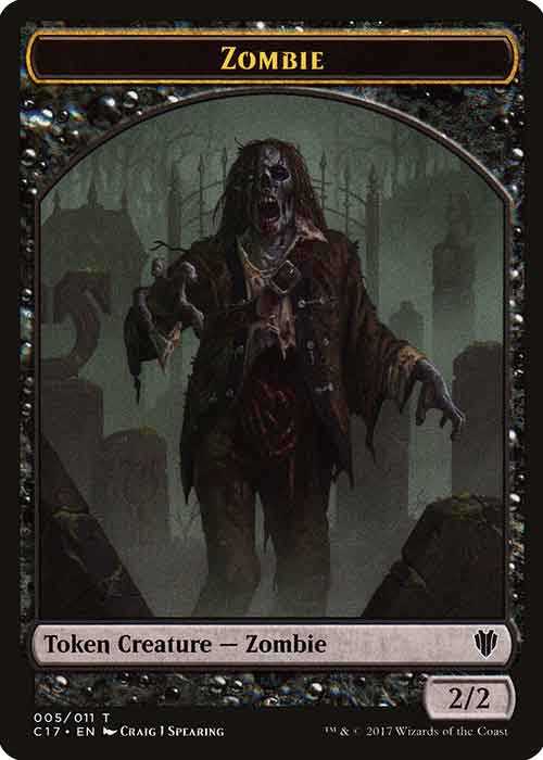 2/2 Black Zombie Creature Token MTG.onl Tokens