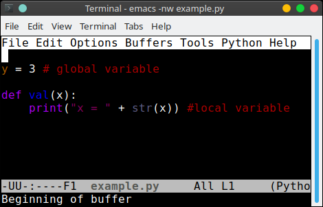 global variables python local variable